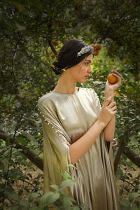 Metallic Kaftan with Pearl Embellishments