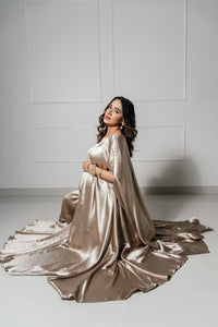 Metallic Kaftan with Pearl Embellishments