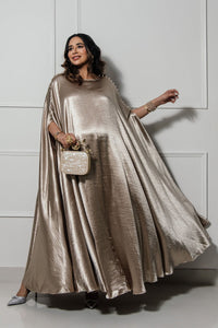 Metallic Kaftan with Pearl Embellishments
